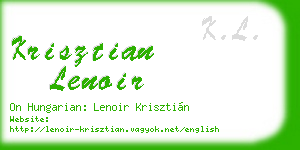 krisztian lenoir business card